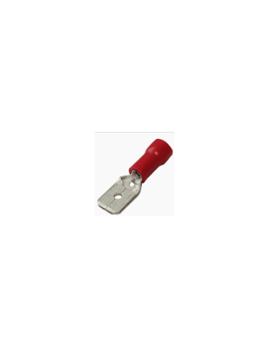 Cosse mâle plate rouge 6.3 x 0.8 (50)