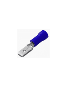 Cosse mâle plate bleue 6.3 x 0.8 (50)