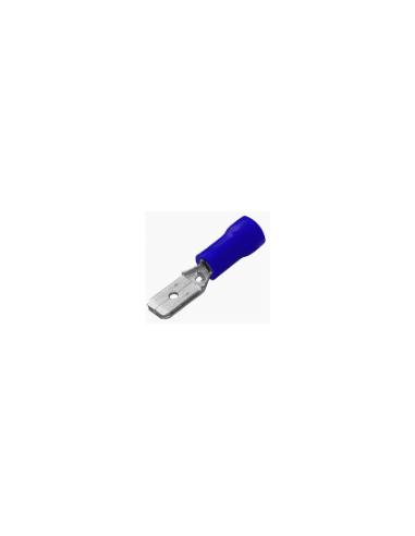 Cosse mâle plate bleue 6.3 x 0.8 (50)