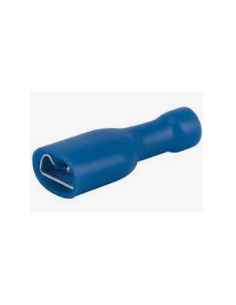 Cosse femelle plate isolée bleue (50)