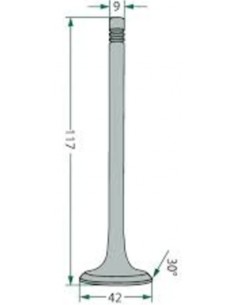 Soupape admission 42x9x117 30° 2